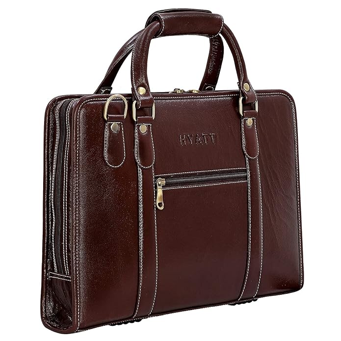 Leather Laptop Bag - Slim Basket