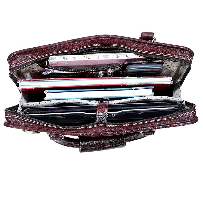 Leather Laptop Bag - Slim Basket
