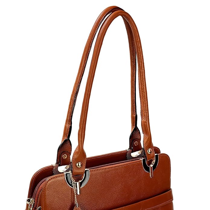 Leather Shoulder Bag - Elegant
