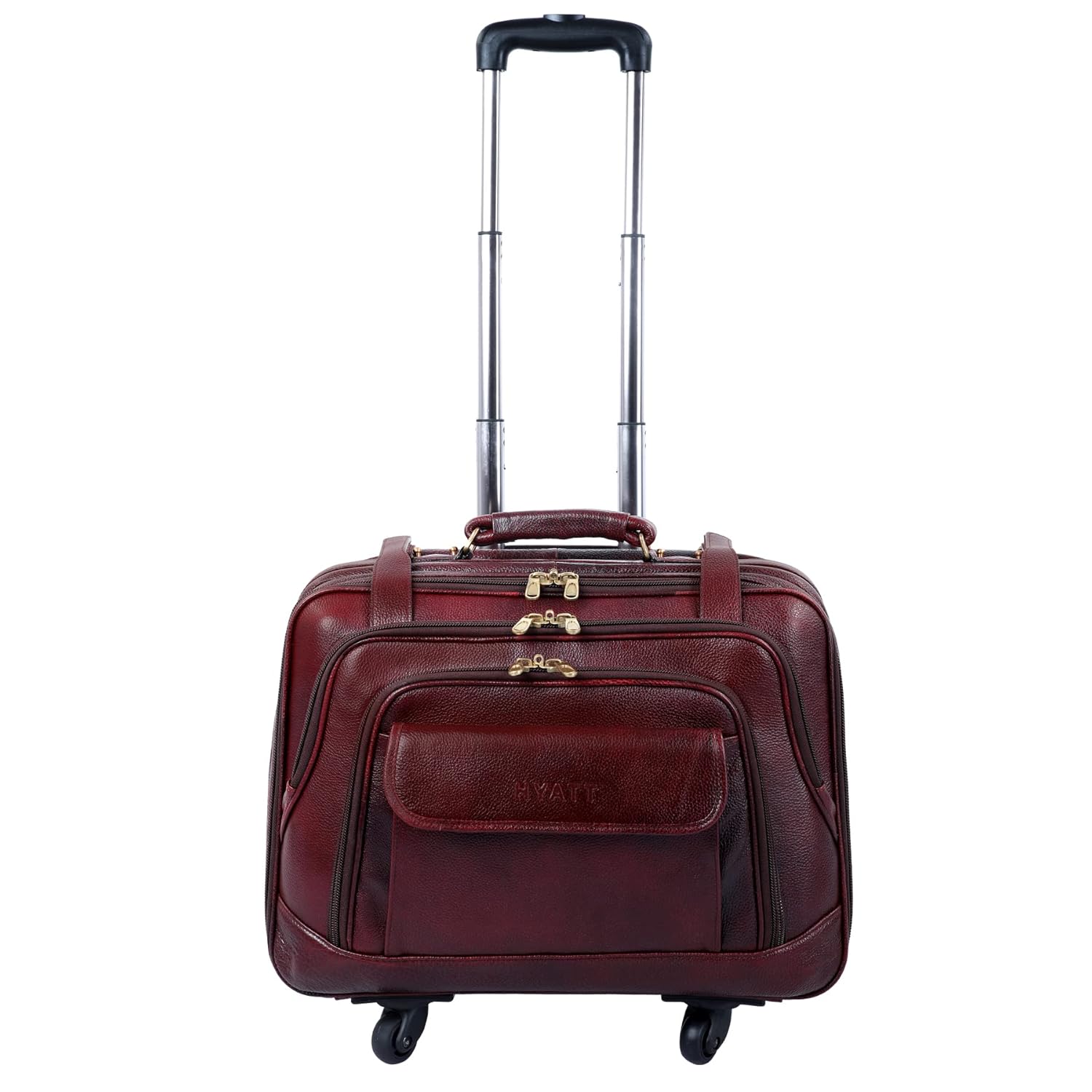 Leather Laptop Roller Trolley - The Overnighter