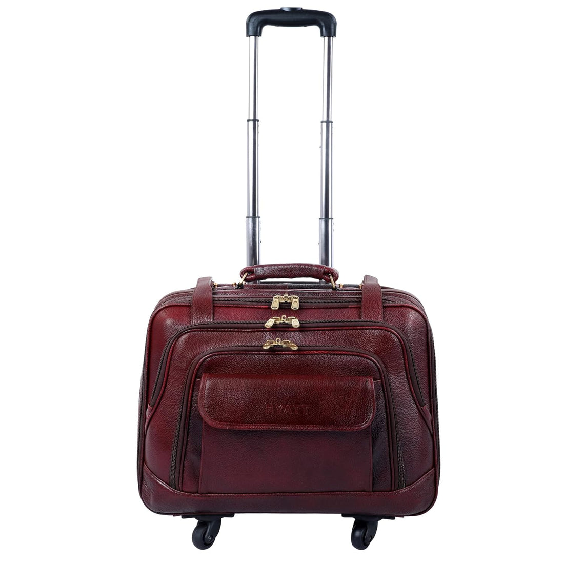 Leather Laptop Roller Trolley - The Overnighter