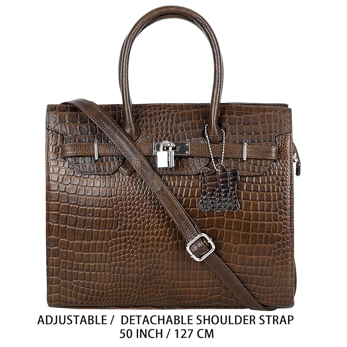 Croco Leather Handbag - The Harmass
