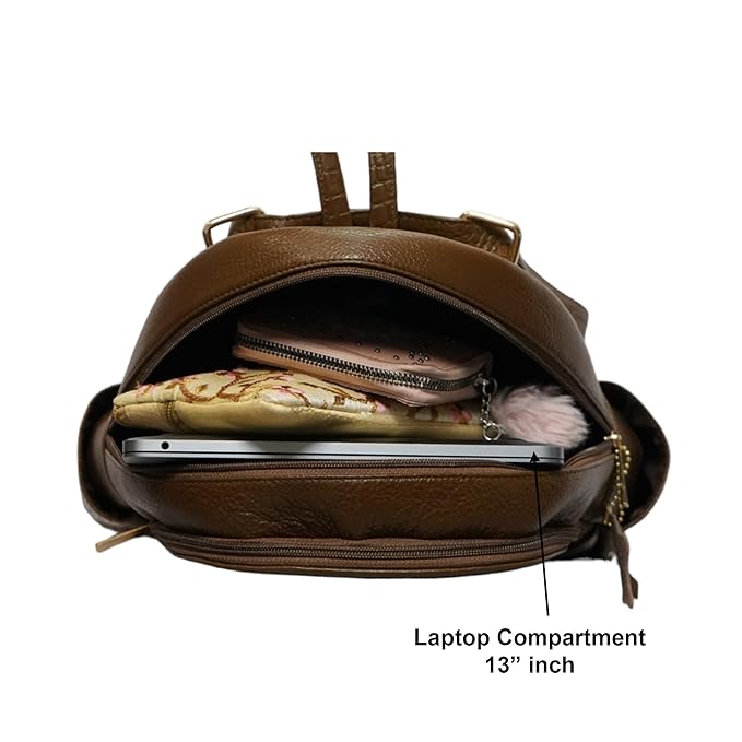 Leather Laptop Backpack - Convertible