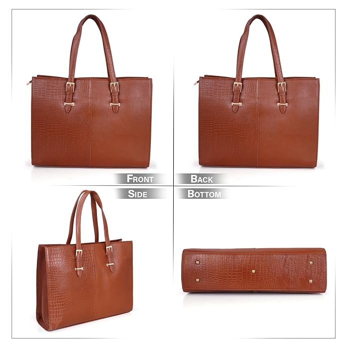Leather Laptop Tote Bag - Modern Maven
