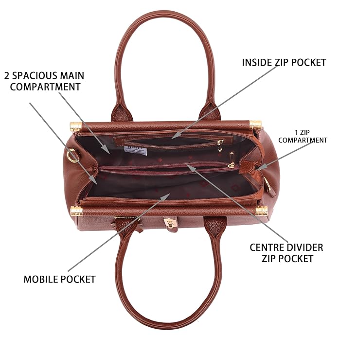 Leather Satchel Handbag - The Elegant