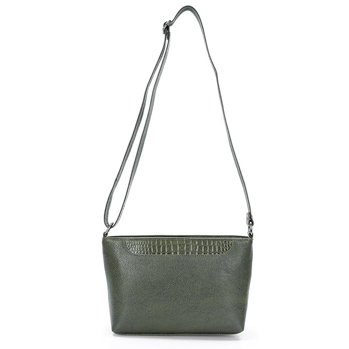 Leather Sling Bag for Women - Zip Top