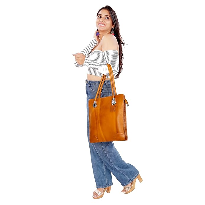 Leather Tote Bag - Vertica