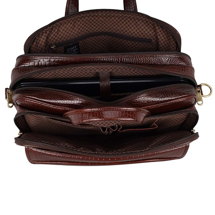 Leather Laptop Briefcase - Time Traveller