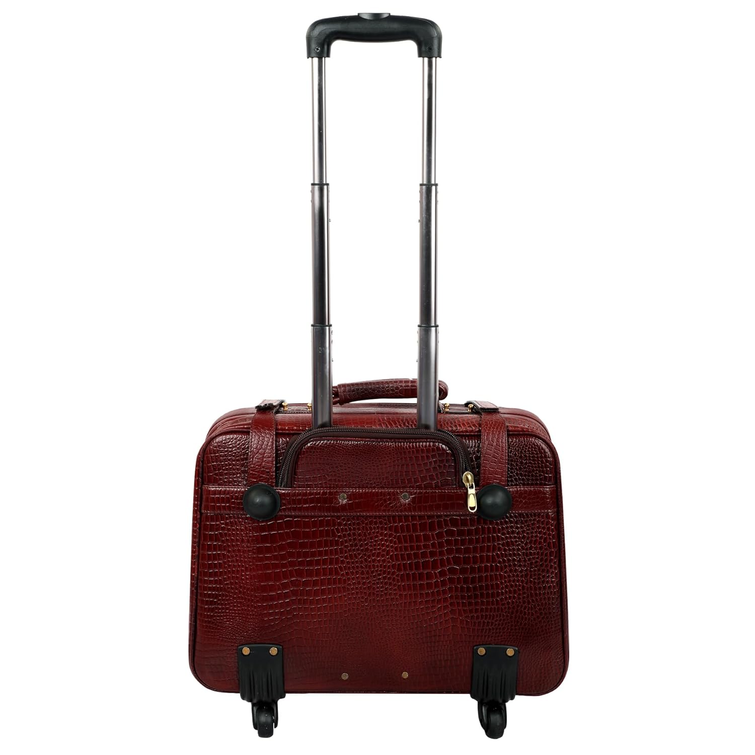 Leather Laptop Roller Trolley - The Overnighter