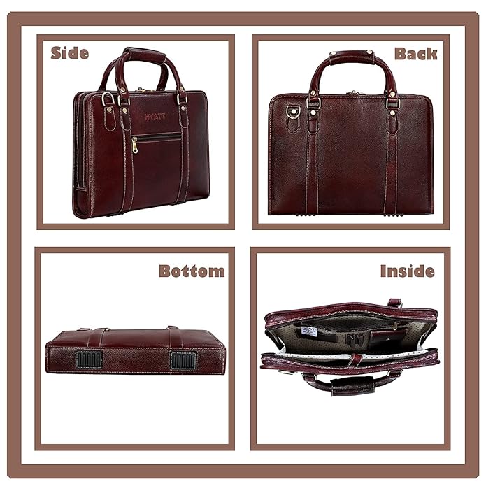 Leather Laptop Bag - Slim Basket