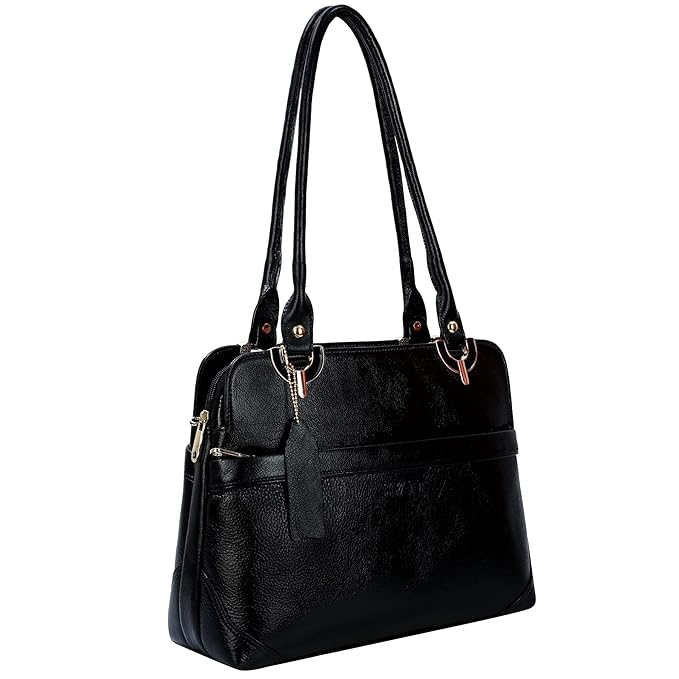 Leather Shoulder Bag - Elegant