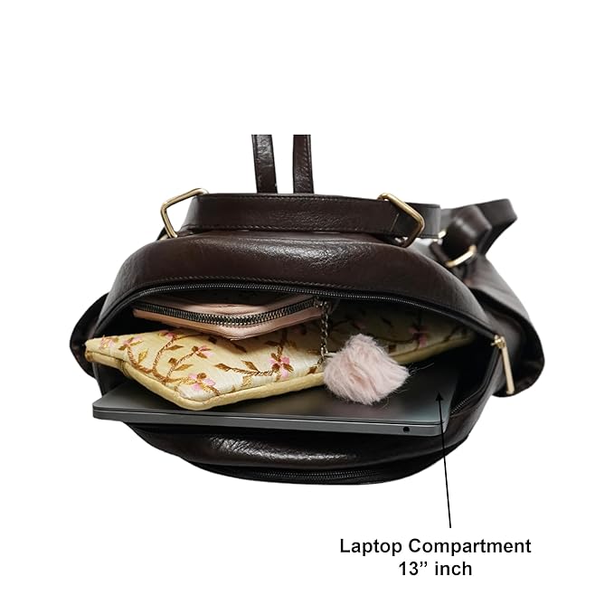 Leather Laptop Backpack - Convertible