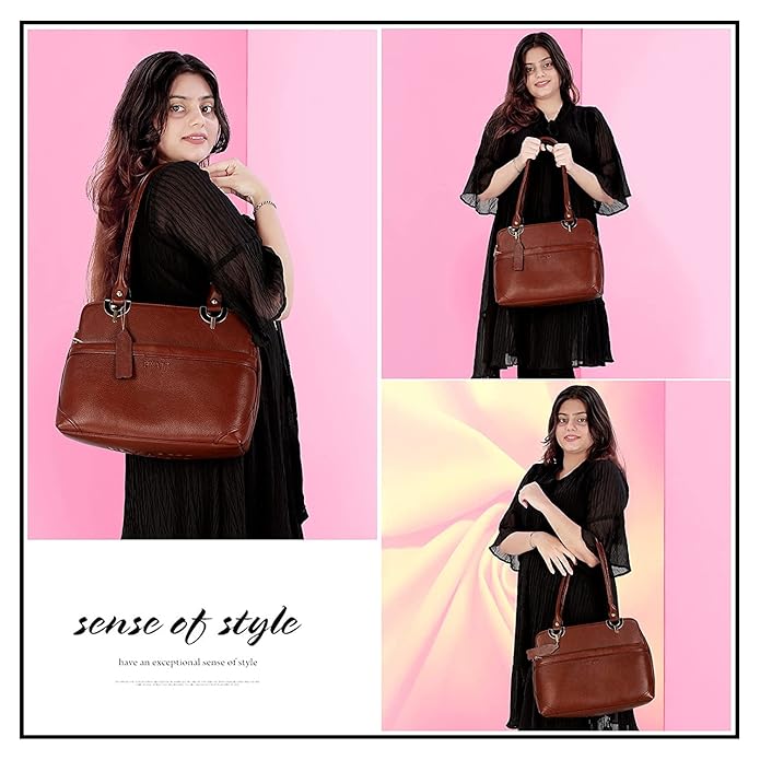 Leather Shoulder Bag - Elegant
