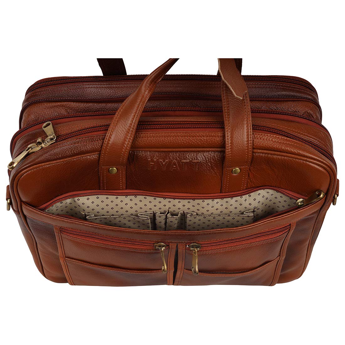 HAYAT Leather Accessories 24 litres Full Expandable Leather Laptop Office
