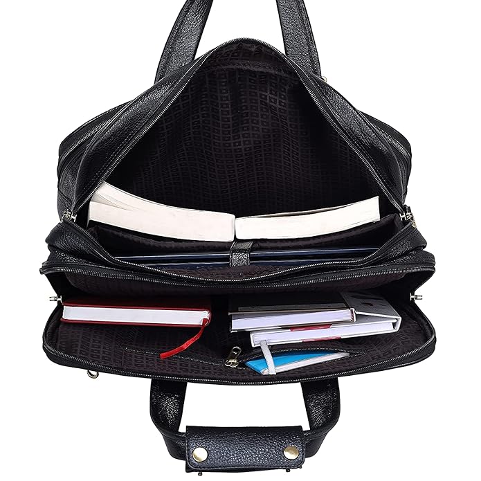 Leather Laptop Briefcase - Time Traveller