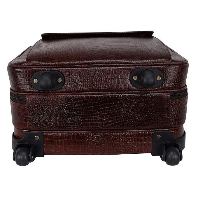 Leather Laptop Roller Trolley - Dual Roller