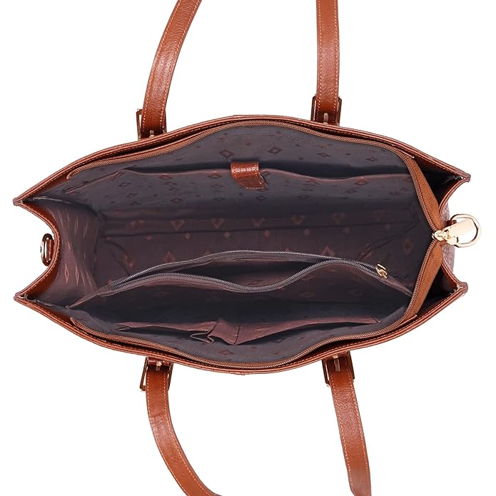 Leather Laptop Tote Bag - Modern Maven