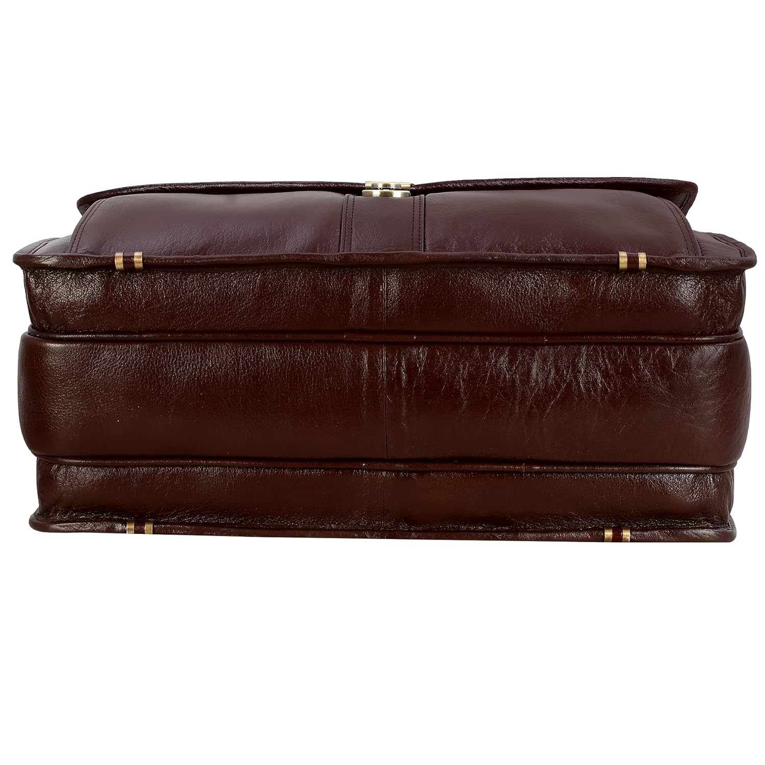 Leather Laptop Briefcase - Vertical Lock