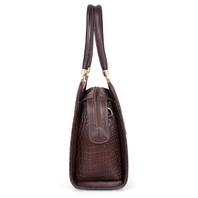 Croco Leather Handbag - The Milano