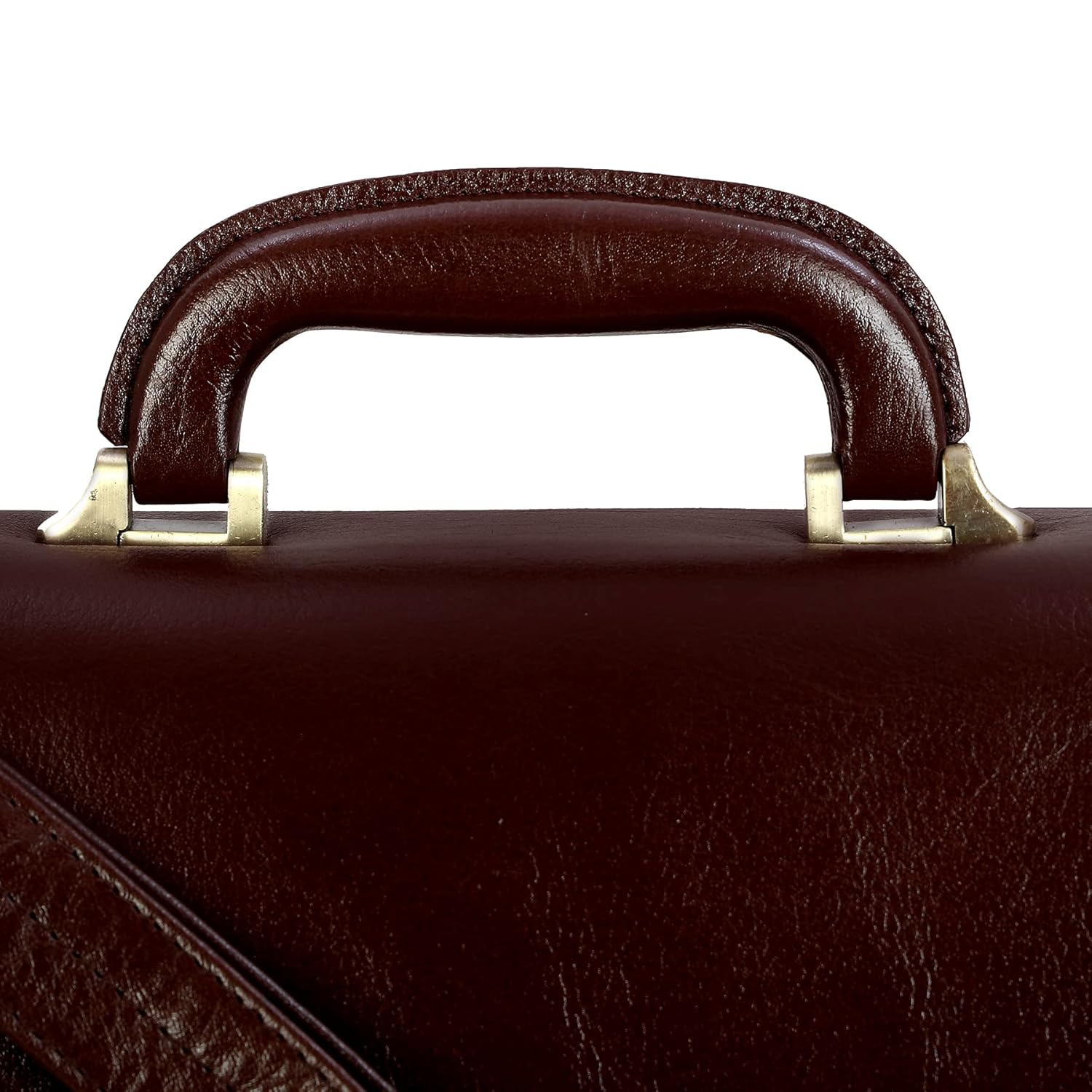 Leather Laptop Briefcase - Vertical Lock
