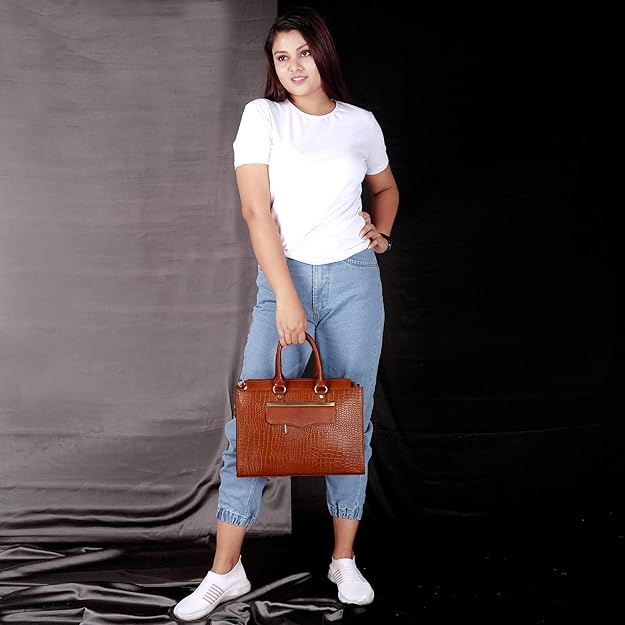 Croco Leather Handbag - PRADA