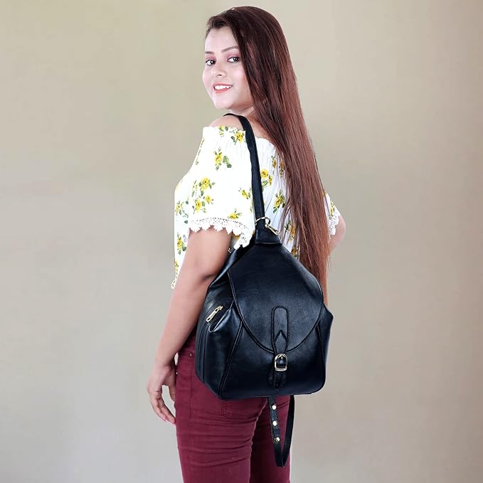 Women's Leather Backpack - 2 in 1