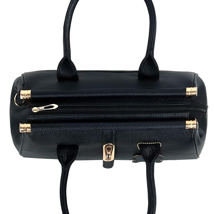 Leather Satchel Handbag - The Elegant