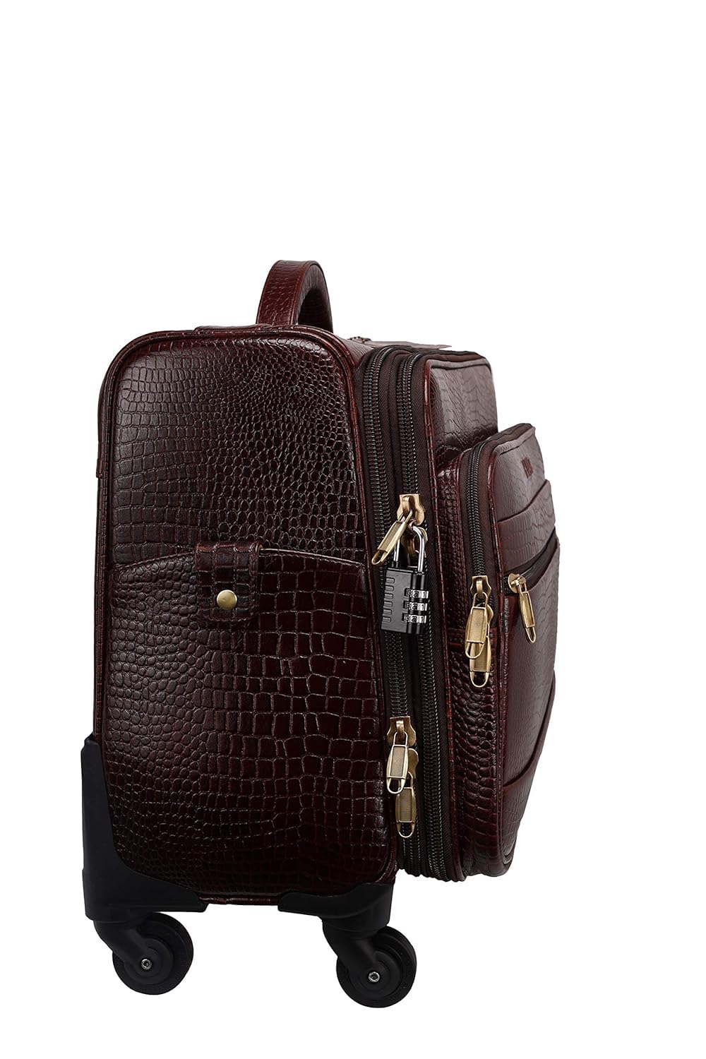 Leather Laptop Roller Trolley - The Ridgeway