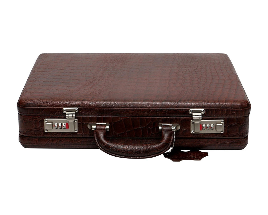 HAYAT Leather Accessories 18 Inch Men's Expandable Leather Briefcase