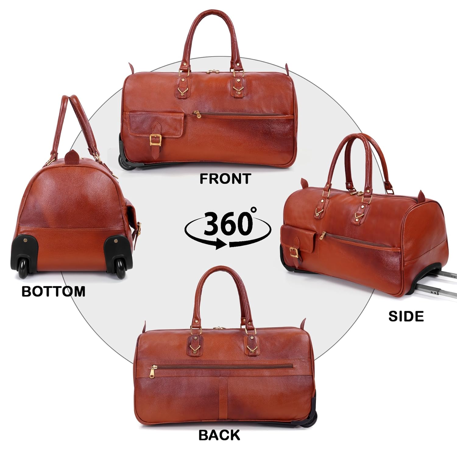 Leather Duffel Trolley - The Metropolis