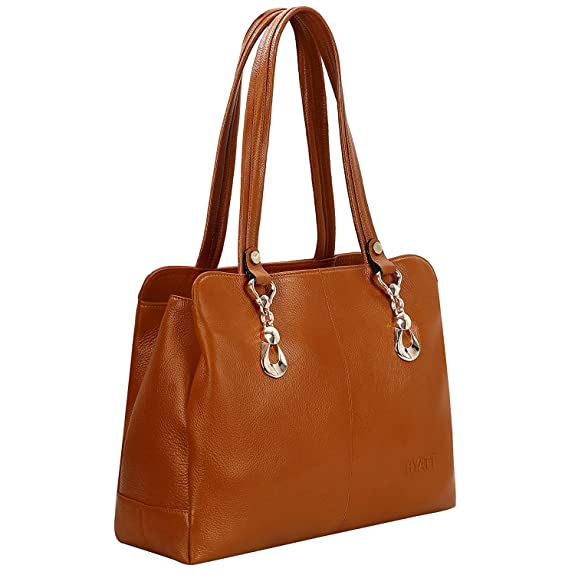 HAYAT Leather Accessories Full Grain Natural Leather Top Handle Tote Handbags & Shoulder Bags For Women Daily Office Use Branded