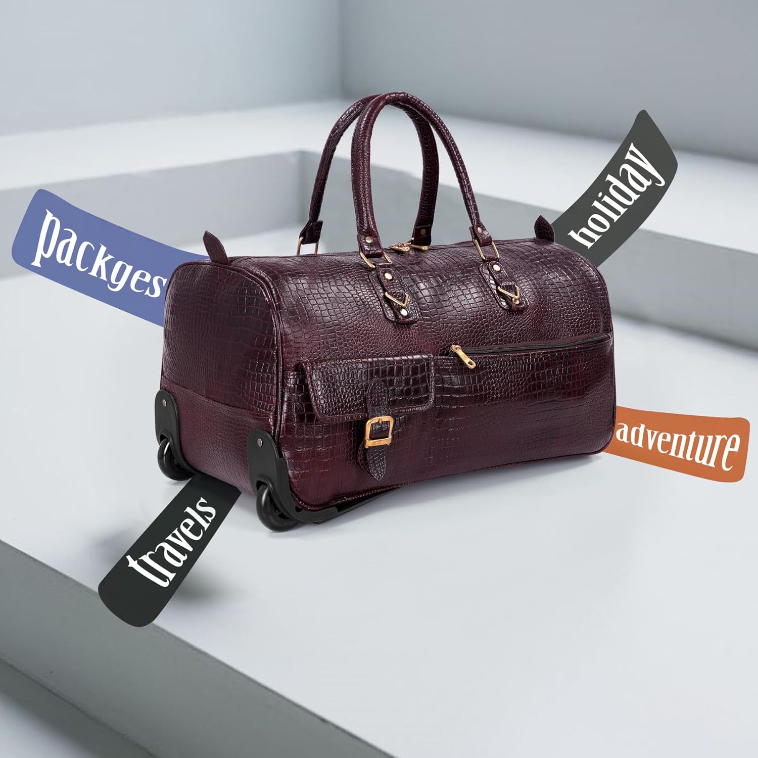 Leather Duffel Trolley - The Metropolis