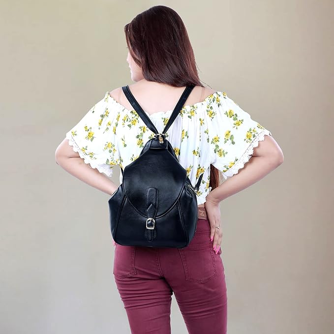 Women's Leather Backpack - 2 in 1