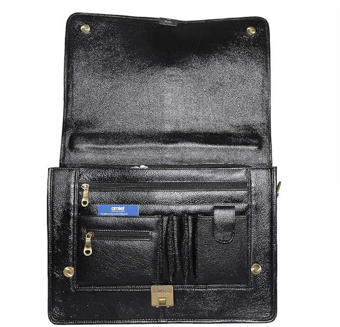 Leather Laptop Briefcase - Full Flap