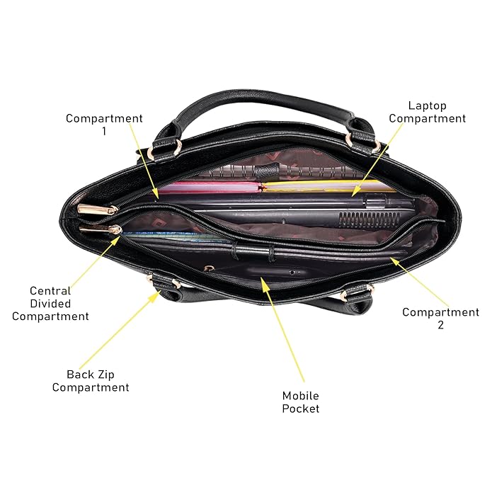 Leather Laptop Tote Bag - THE ORGANIZER