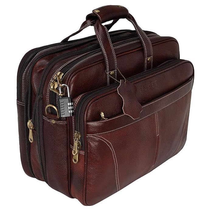 Leather Expandable Bag - Stitch Line