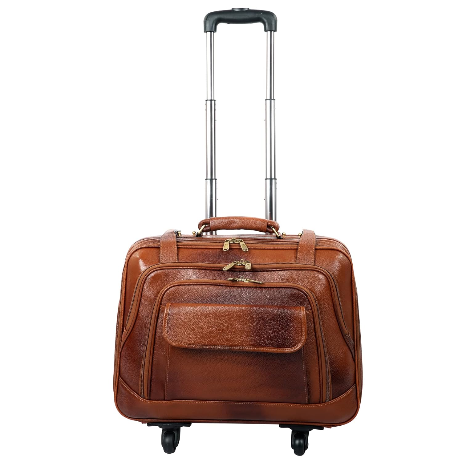 Leather Laptop Roller Trolley - The Overnighter