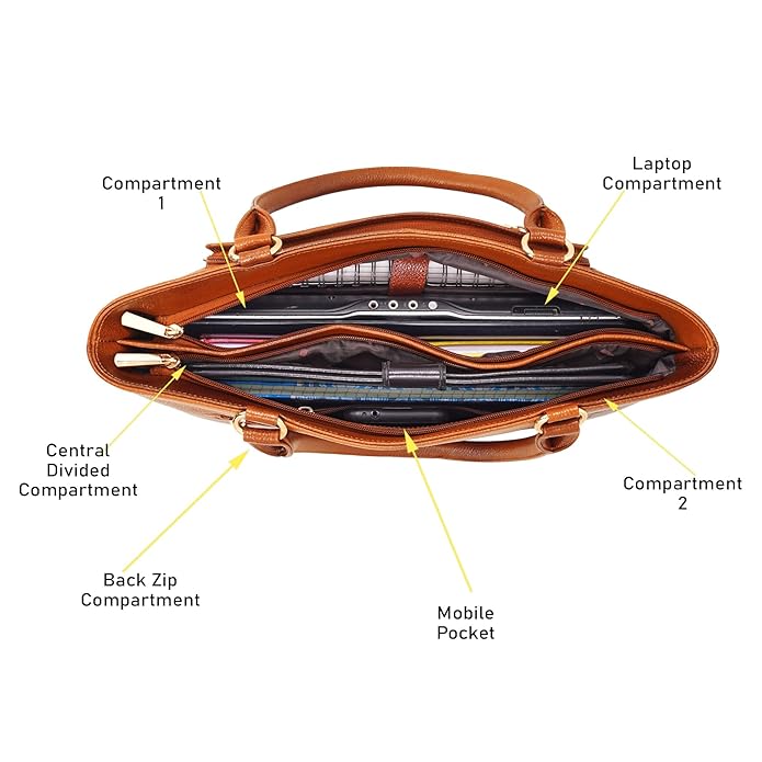 Leather Laptop Tote Bag - THE ORGANIZER