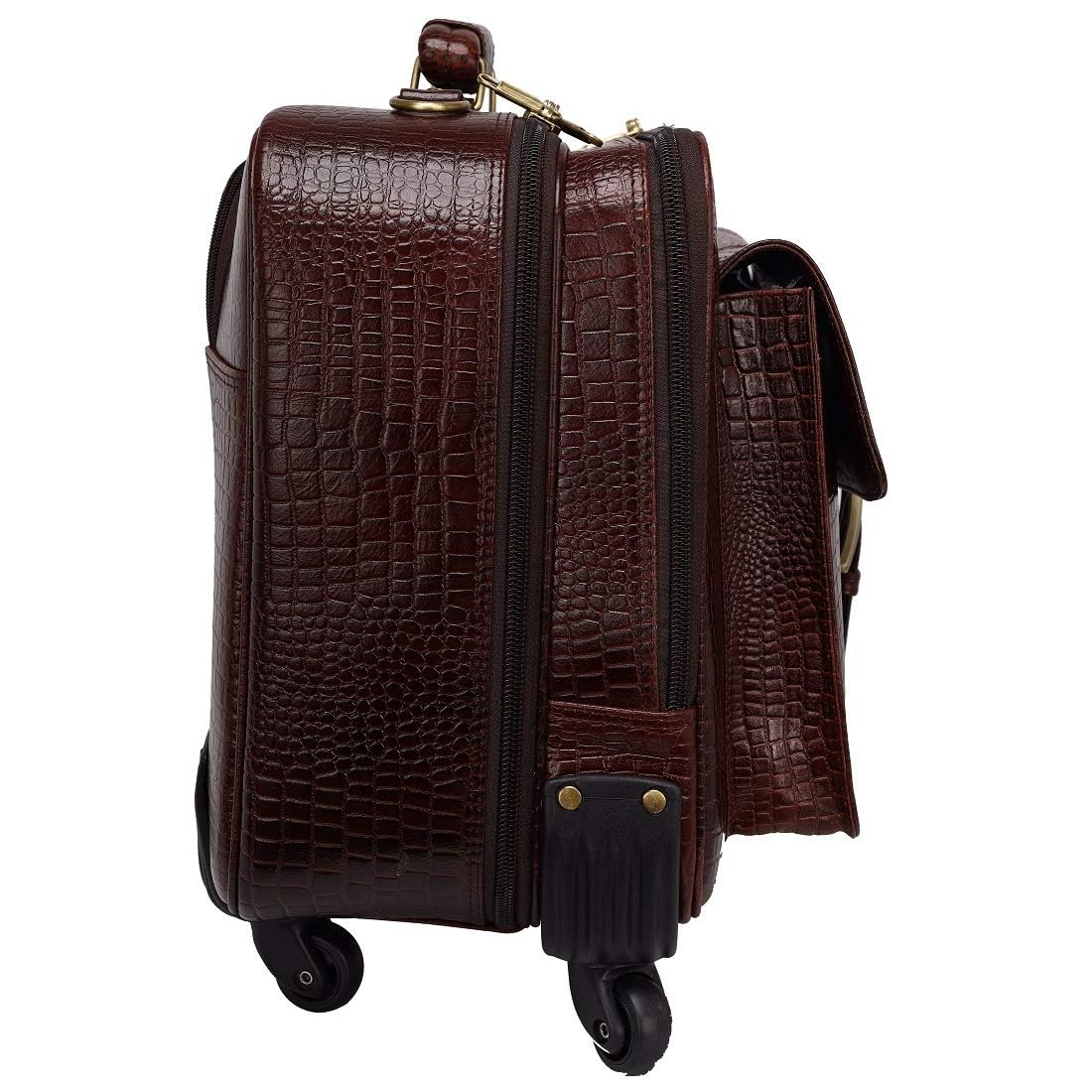 Leather Laptop Roller Trolley - The Retro