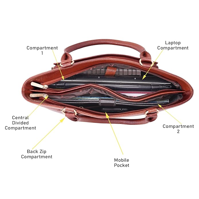 Leather Laptop Tote Bag - THE ORGANIZER