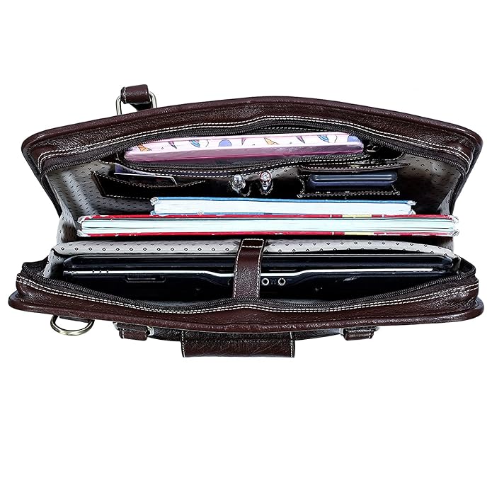 Leather Laptop Bag - Slim Basket