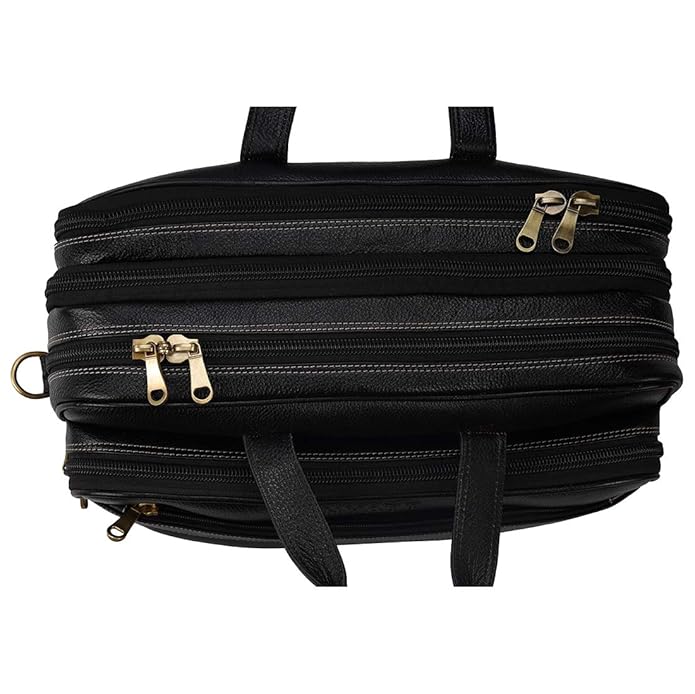 Leather Expandable Bag - Stitch Line