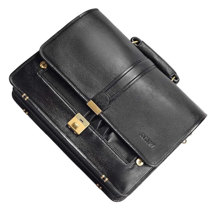 Leather Laptop Briefcase - Full Flap