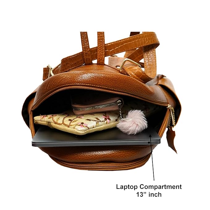 Leather Laptop Backpack - Convertible