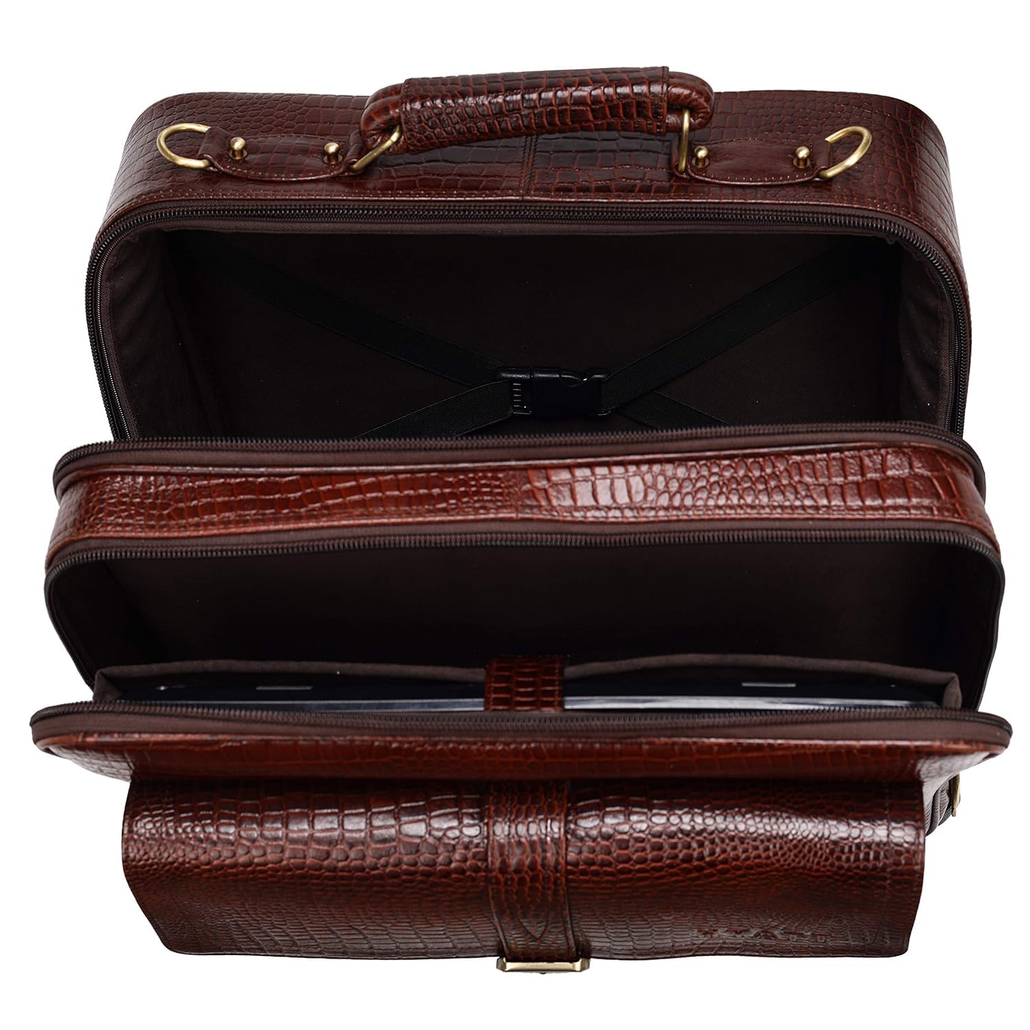 Leather Laptop Roller Trolley - The Retro