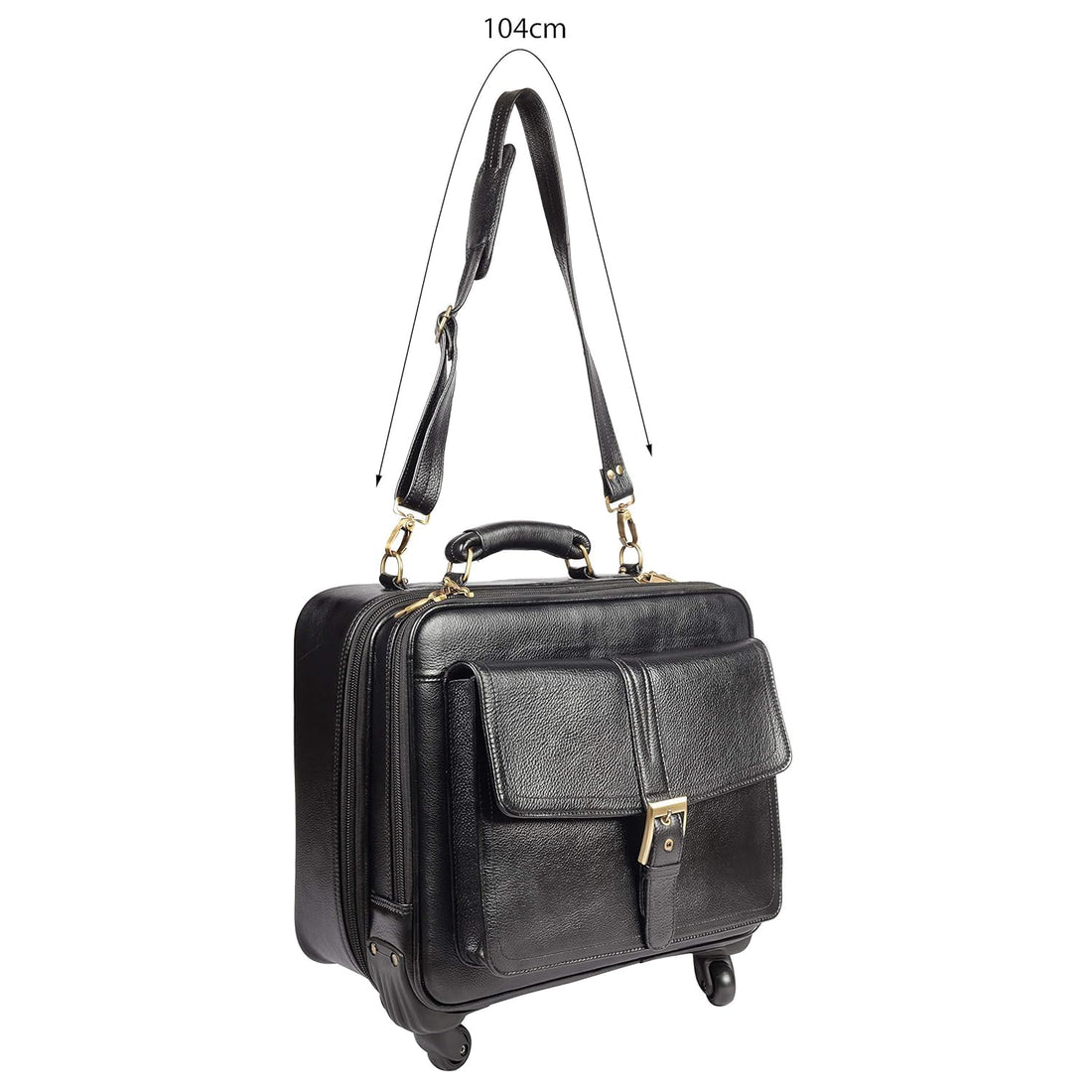 Leather Laptop Roller Trolley - The Retro