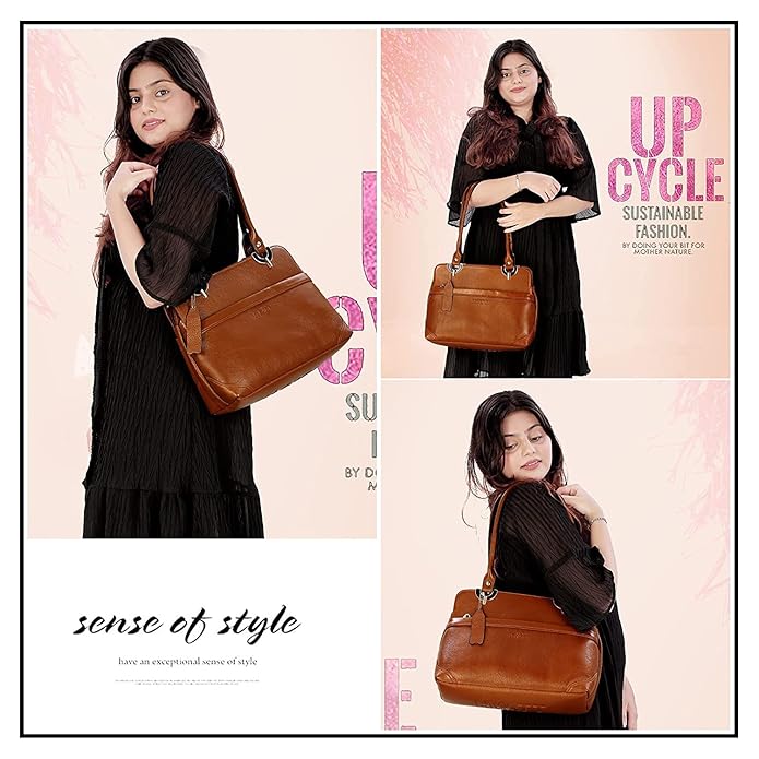 Leather Shoulder Bag - Elegant