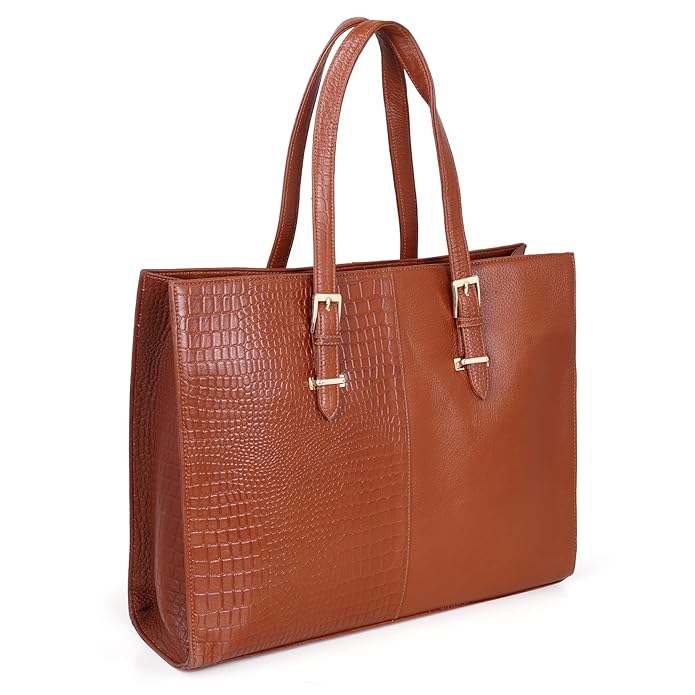 Leather Laptop Tote Bag - Modern Maven