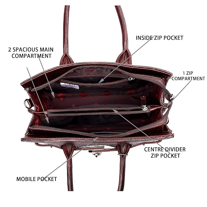 Croco Leather Handbag - The Harmass