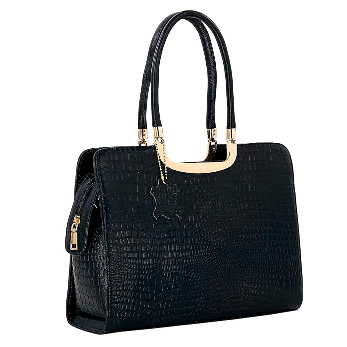 Croco Leather Handbag - The Milano